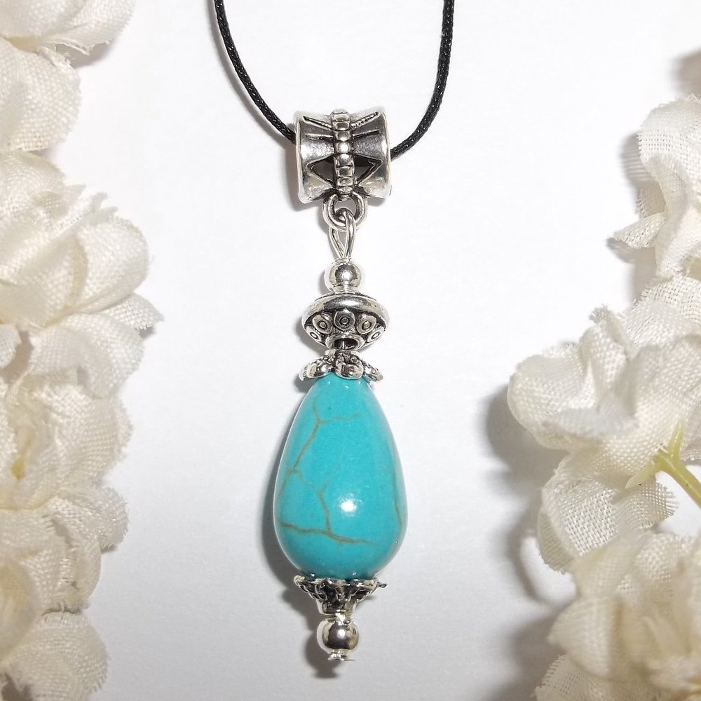 Turquoise Blue Necklace Adjustable Handmade Fashion Accessory Woman Girl 5163